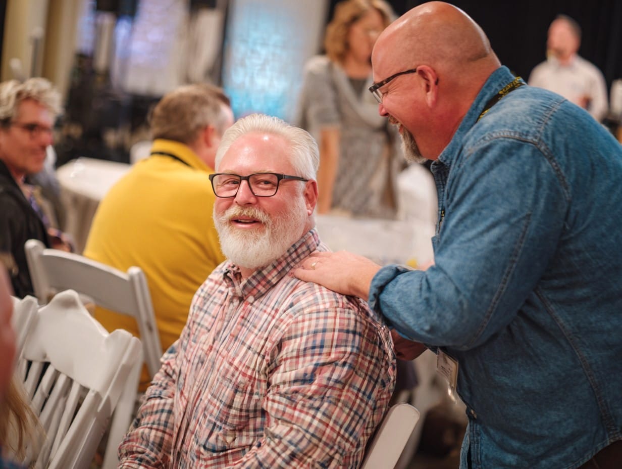 Donors socialize at fundraising event