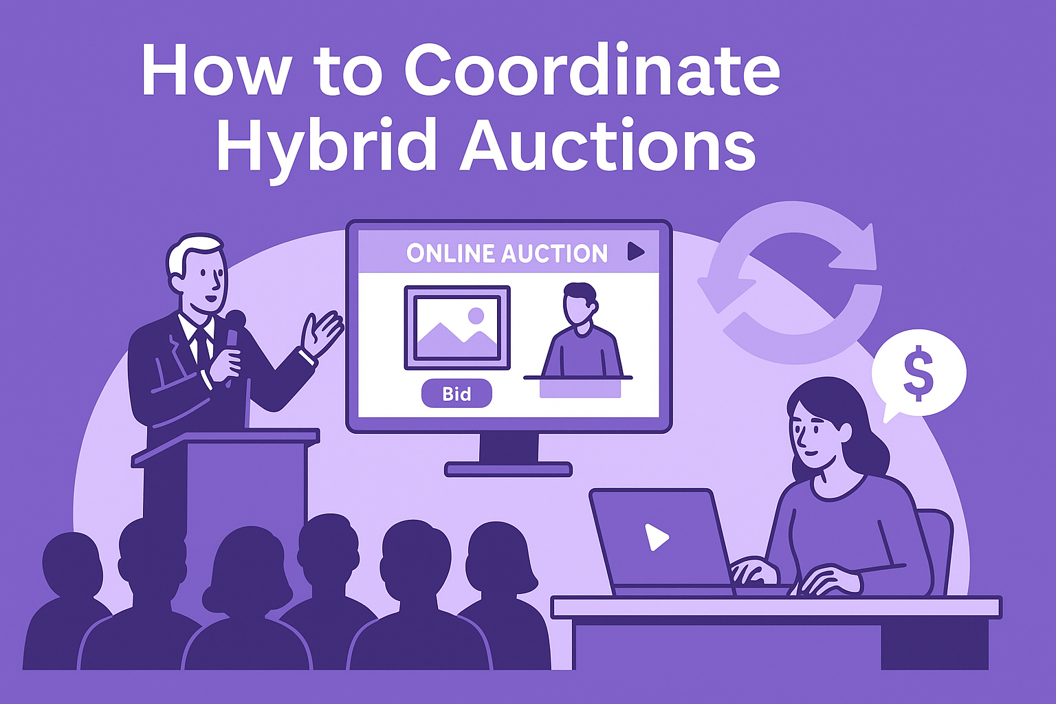 How Do Organizations Coordinate Hybrid In-Person and Online Auctions?