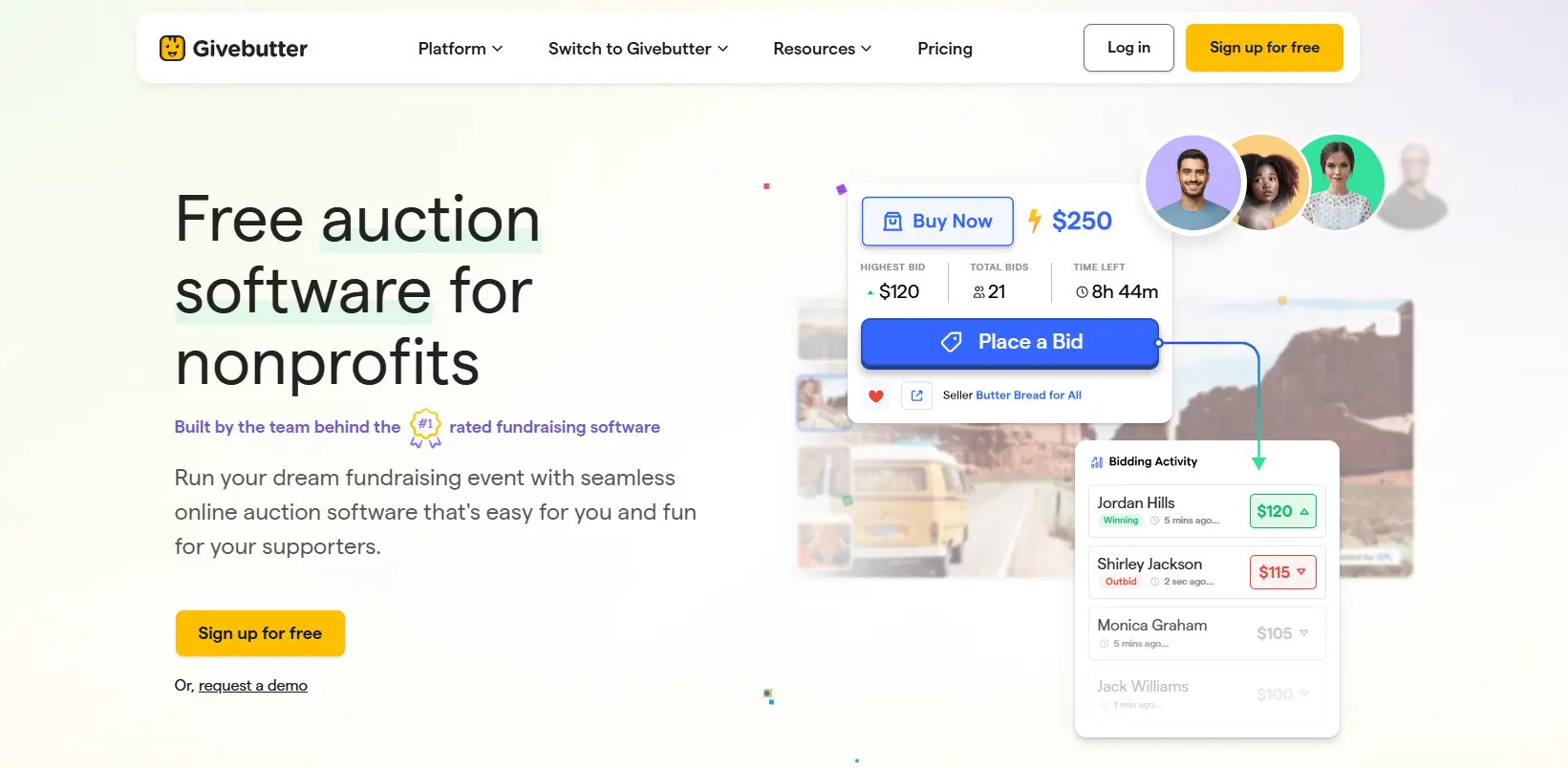 charityauctions.com vs givebutter