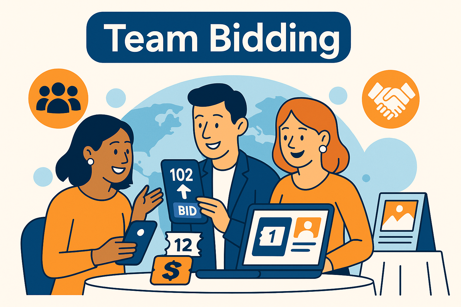 Group and Team Bidding in Charity Auctions